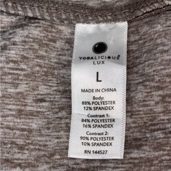 Yoga Lucious Women's Large Zip-Up Top Jacket Sweater Athleisure Tan Yoga Gym - Picture 2 of 9